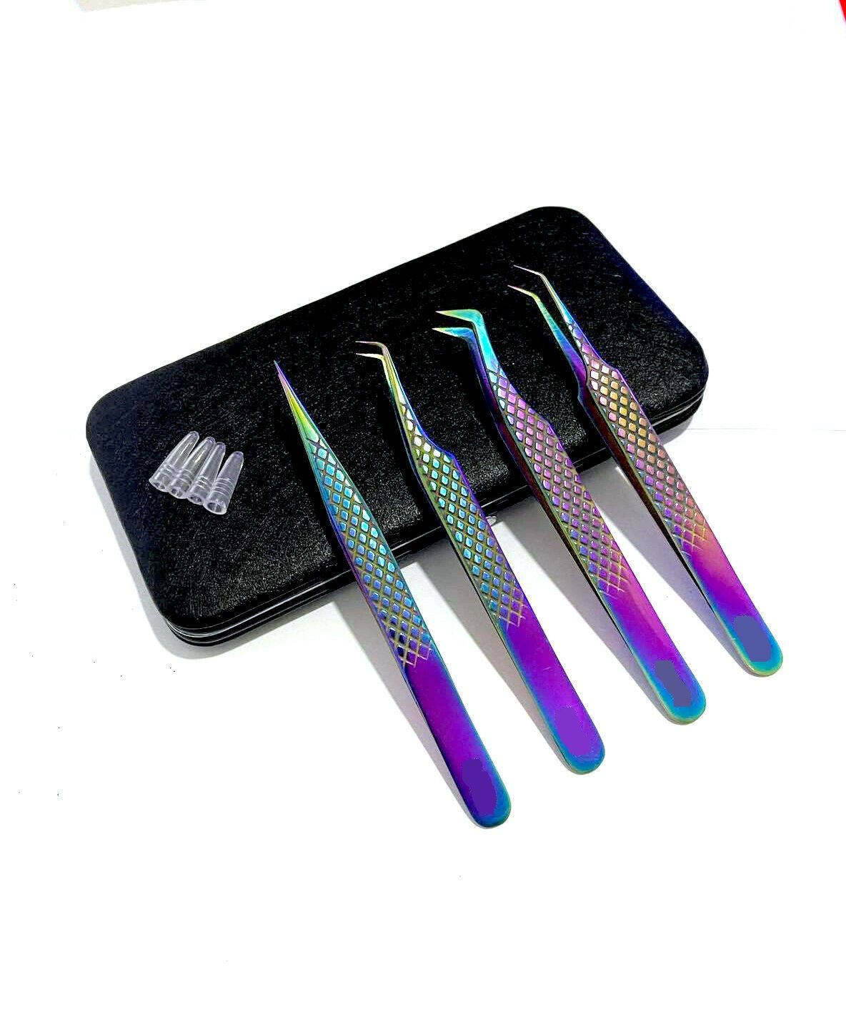 Premium Stainless Steel Eyelash Extension Tweezers for Salon & Professional Use