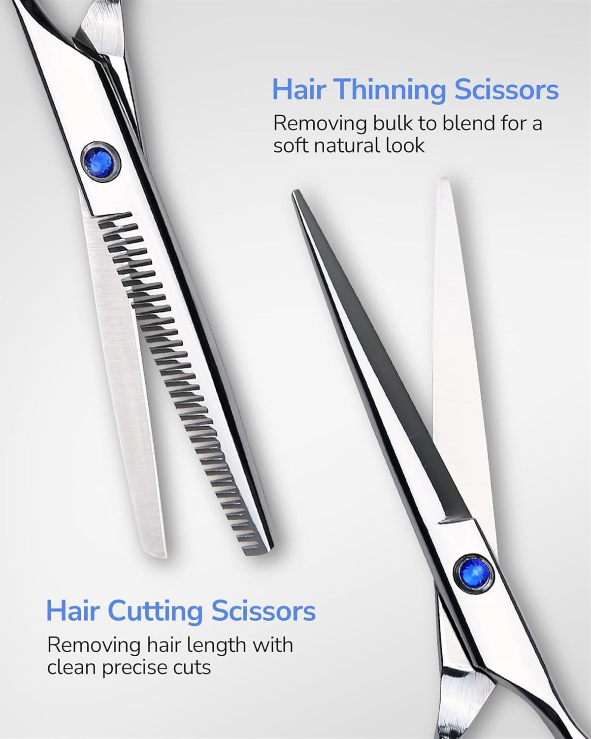 Professional Hair Cutting & Thinning Scissors Kit | Hairdressing Texturizing Razor Edge Scissor Barber Set